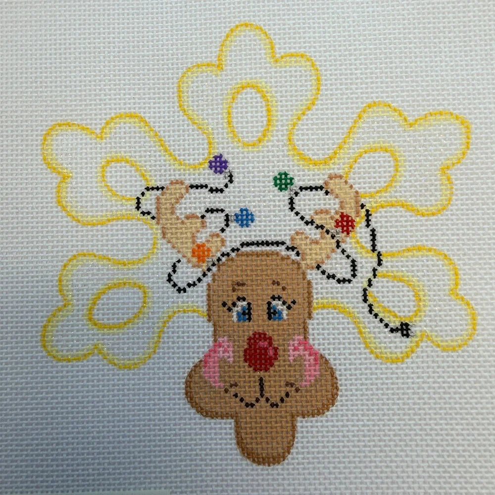 Hand Painted Reindeer Needlepoint Canvas Painted Pony Designs Christmas Vintage